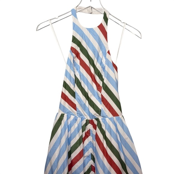 Anthropologie MAEVE Halter Striped Full Skirt Cotton Women’s Midi Dress Sz XS - Picture 5 of 15